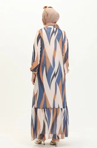 Gemustertes Chiffonkleid 81841-01 Indigo 81841-01