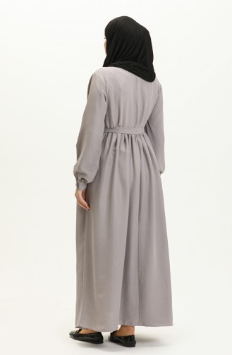 Rüschenkleid mit Gürtel 1001-02 Dunkelgrau 1001-02