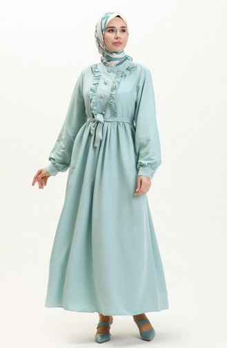 Rüschenkleid mit Gürtel 1001-04 Mintblau 1001-04