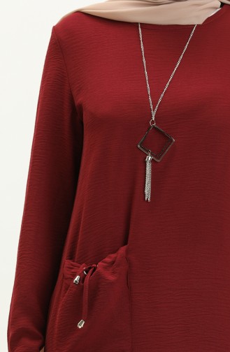 Aerobin Fabric Necklace Long Tunic 6794-02 Claret Red 6794-02