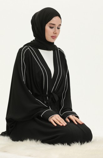 Oyya Robe de Prière en Coton Anti-transpiration-01 Noir Argent 238414-01