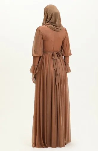 Pailletten Abendkleid 5367-28 Milchkaffee 5367-28
