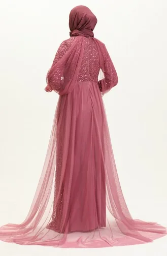 Pailletten-Abendkleid 5519-12 Dunkelrosa 5519-12