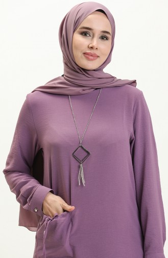 Aerobin Fabric Necklace Long Tunic 6794-01 Purple 6794-01