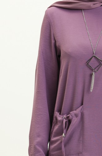 Aerobin Fabric Necklace Long Tunic 6794-01 Purple 6794-01