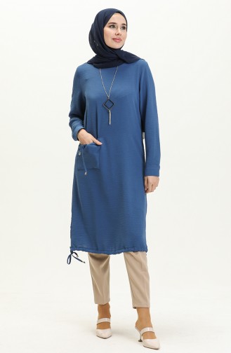 Aerobin Fabric Necklace Long Tunic 6794-04 Indigo 6794-04