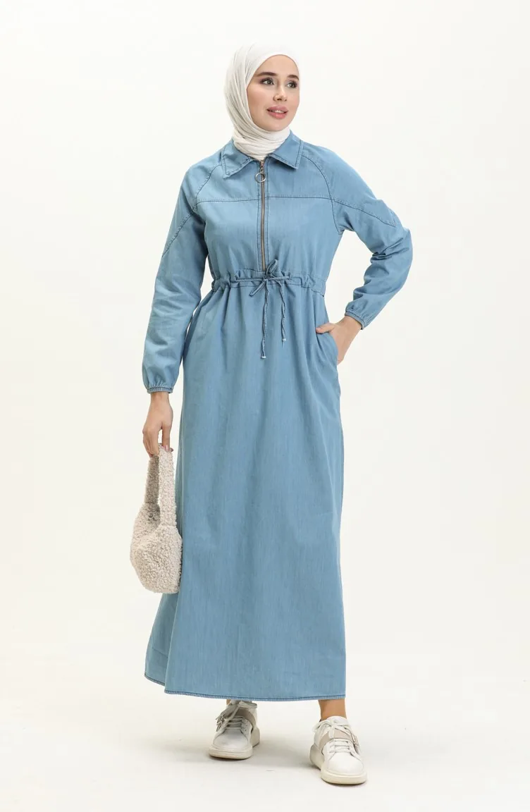 Light Blue Hijab Dress 6464