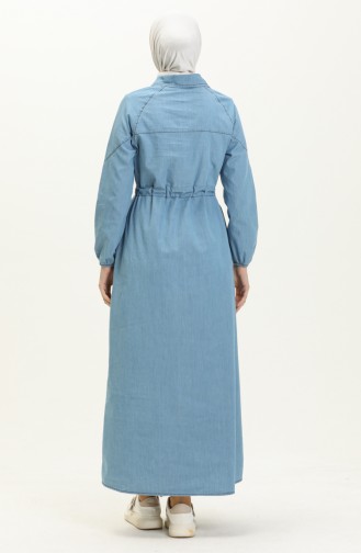 Elvan Kot Elbise 449 Açık Mavi