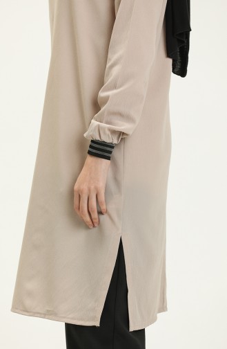 Geraffte Tunika Hose Zweier Set 3705-01 Beige 3705-01