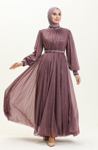 Violet Hijab Evening Dress 14112