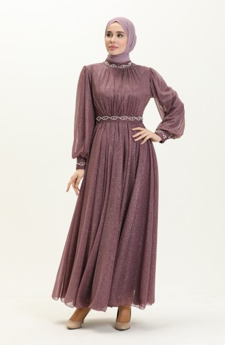 Violet Hijab Evening Dress 14112