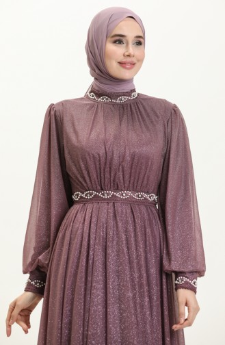 Violet Hijab Evening Dress 14112