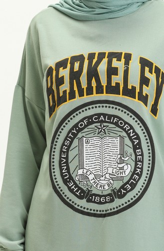 Berkeley Renkli Baskılı Tesettür Tunik 393 Mint