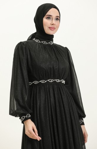 Black Hijab Evening Dress 14109