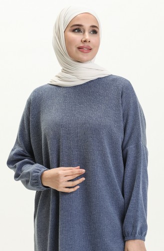 Kolu Lastikli Tunik 1645-01 İndigo