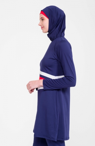 Navy Blue Modest Swimwear 20231-01