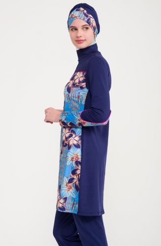 Dunkelblau Hijab Badeanzug 20232-01