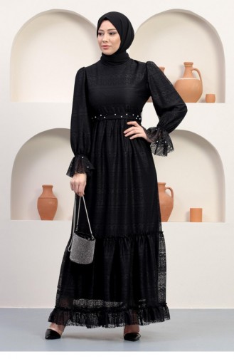 Black Hijab Evening Dress 14348