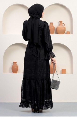Schwarz Hijab-Abendkleider 14348