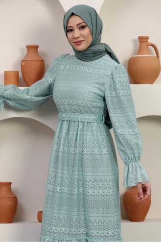 Mint green İslamitische Avondjurk 14351