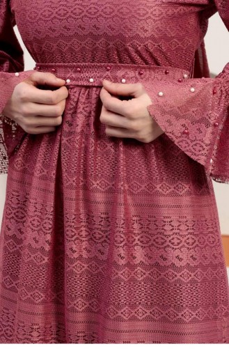 Dusty Rose Hijab Evening Dress 14355
