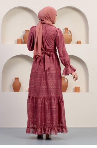 Dusty Rose Hijab Evening Dress 14355