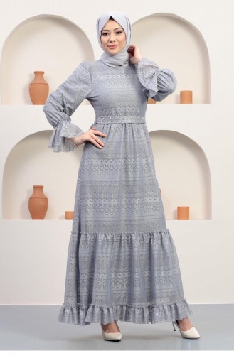 Grau Hijab-Abendkleider 14356