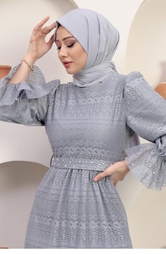 Grau Hijab-Abendkleider 14356