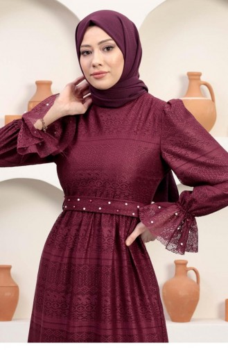 Claret red İslamitische Avondjurk 14357