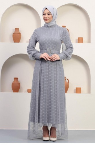 Grau Hijab-Abendkleider 14368