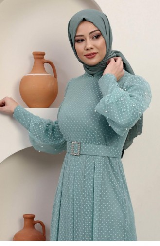 Minzengrün Hijab-Abendkleider 14369