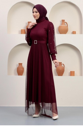 Claret red İslamitische Avondjurk 14376