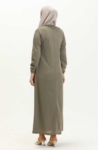 فستان بيسك مطاط الأكمام 4158-04 أخضر 4158-04
