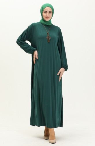 Plissiertes Kleid mit Sandy-Kette  2023-01 Smaragdgrün 2023-01