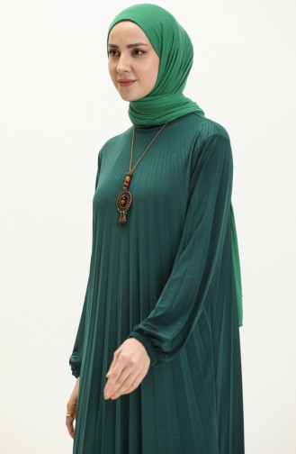 Plissiertes Kleid mit Sandy-Kette  2023-01 Smaragdgrün 2023-01