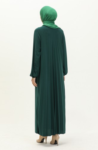 Pleated Sandy Necklace Dress 2023-01 Emerald Green 2023-01