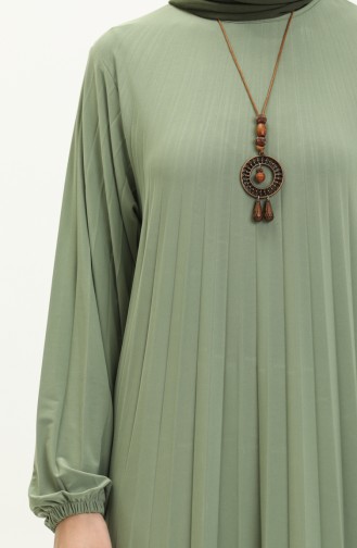 Pleated Sandy Necklace Dress 2023-05 Green 2023-05