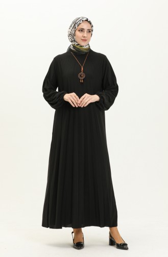 Pleated Sandy Necklace Dress 2023-06 Black 2023-06