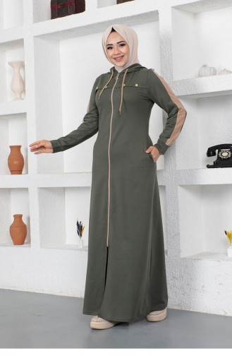 Khaki Abaya 2043MG.HAK