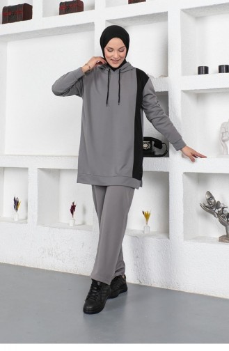 Oversize Double Örme Eşofman Takımı Gri