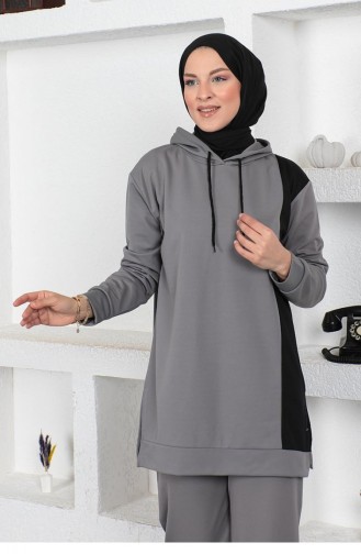 Oversize Double Örme Eşofman Takımı Gri