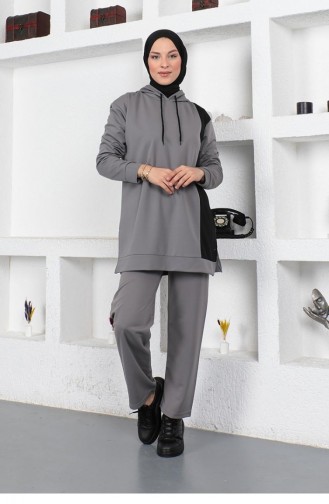 Oversize Double Örme Eşofman Takımı Gri