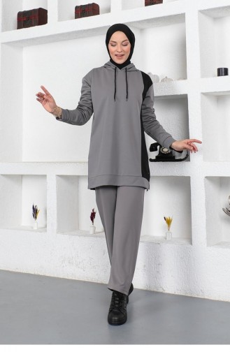 Oversize Double Örme Eşofman Takımı Gri