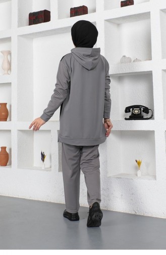 Oversize Double Örme Eşofman Takımı Gri