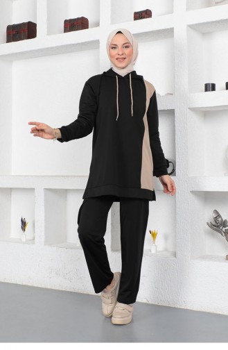 Oversize Double Örme Eşofman Takımı Siyah