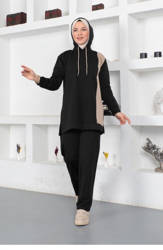 Oversize Double Örme Eşofman Takımı Siyah
