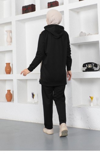 Oversize Double Örme Eşofman Takımı Siyah