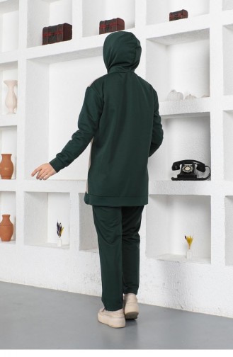 Oversize Double Örme Eşofman Takımı Zümrüt