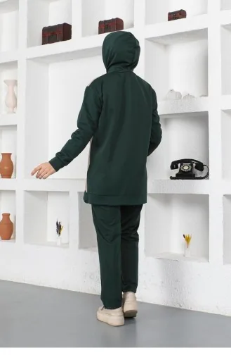 Oversize Double Örme Eşofman Takımı Zümrüt