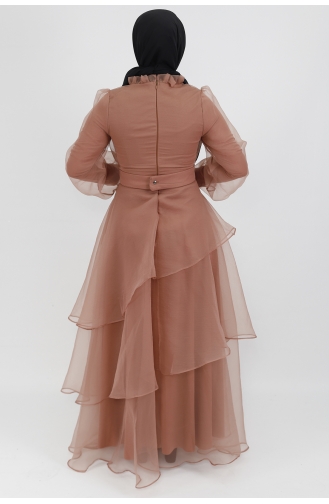 Onion Peel Hijab Evening Dress 4364-05